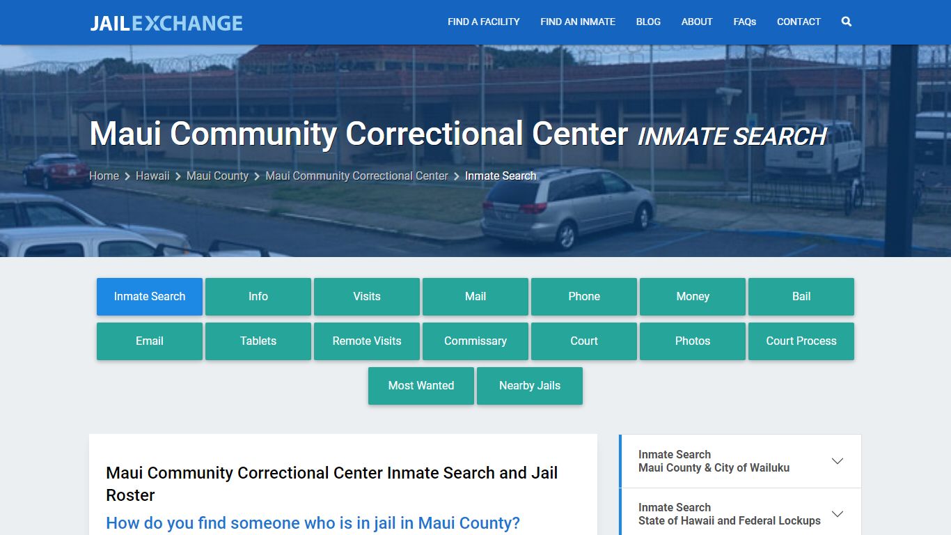 Maui Community Correctional Center Inmate Search - Jail Exchange